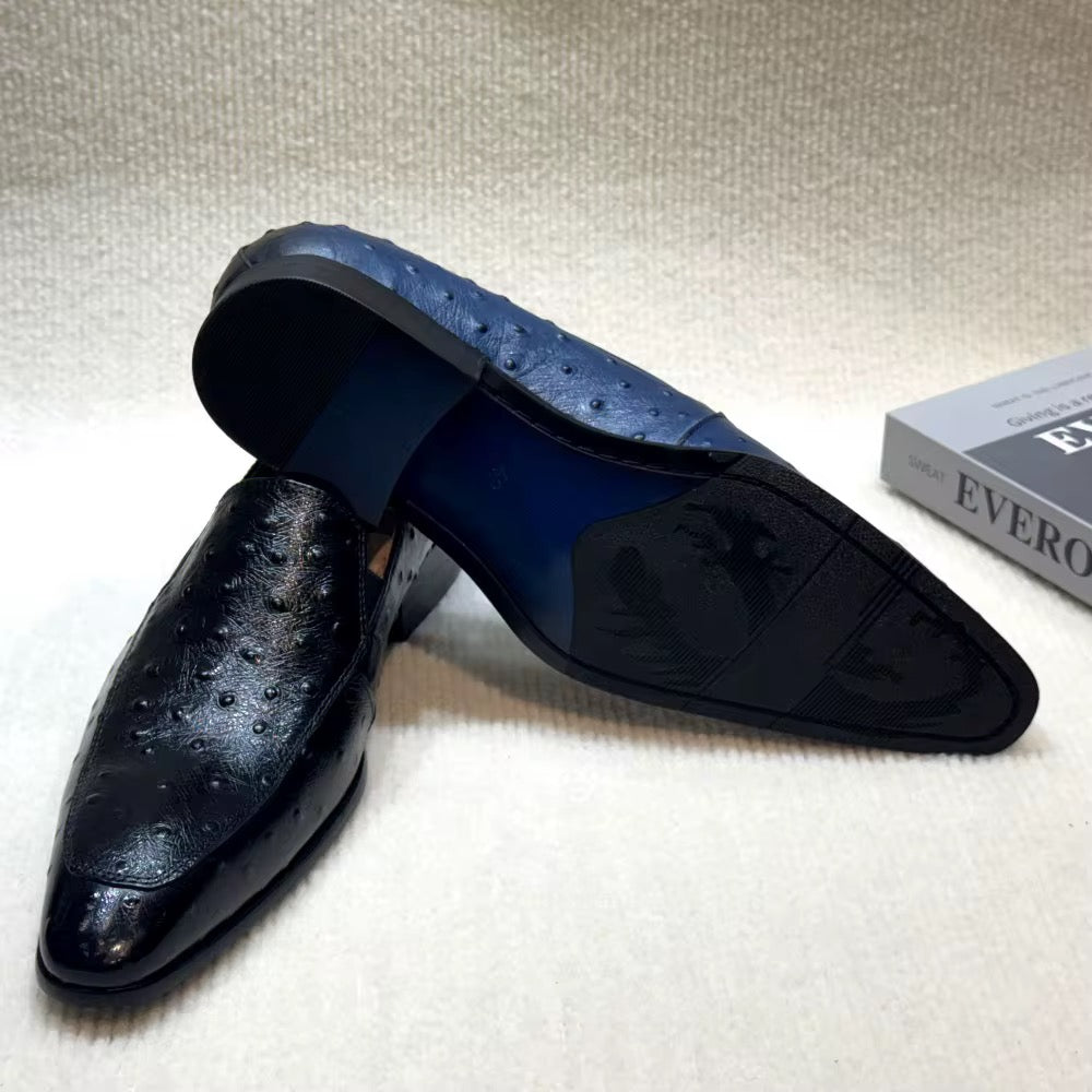 Elegant blue and black Leather Loafers – Timeless Design & All-Day Comfort