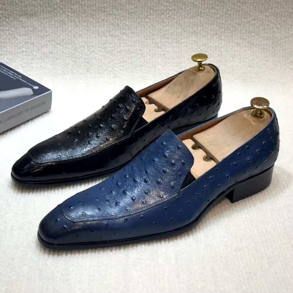 Elegant blue and black Leather Loafers – Timeless Design & All-Day Comfort