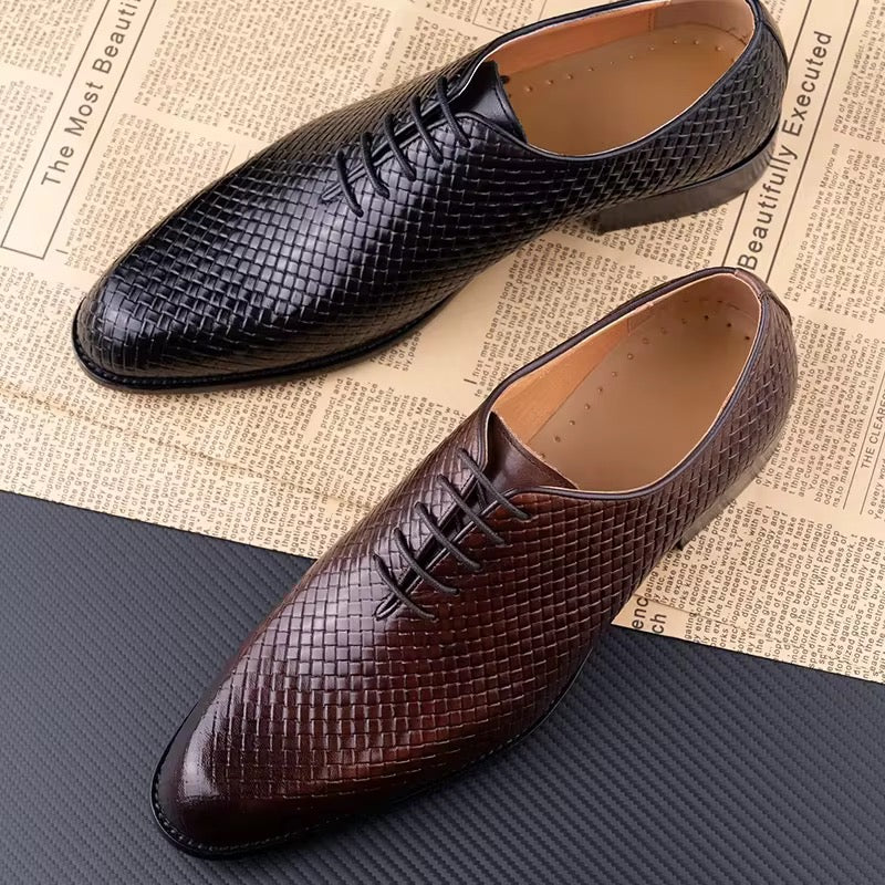 Men’s Luxury Genuine Leather Oxford Dress Shoes – Italian Handcrafted Design