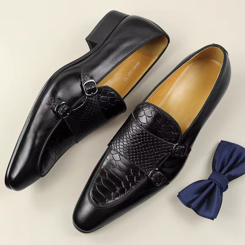 Classic Black brown burgundy Double Monk Strap Brogue – Handcrafted Genuine Leather
	4.	Premium