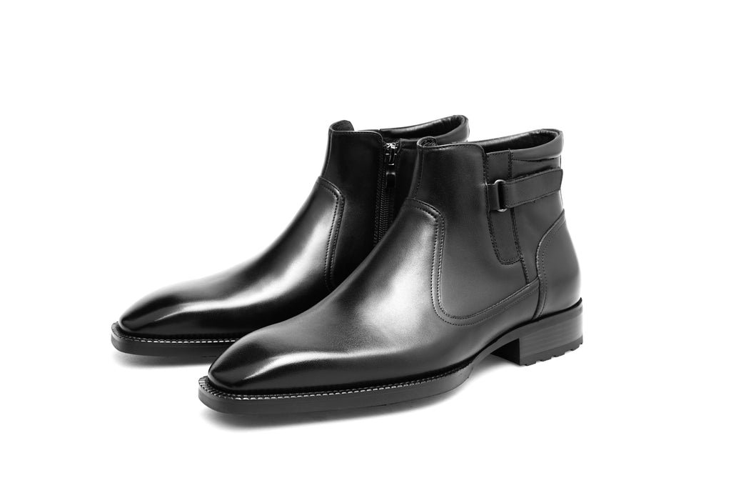 ZLeather Artisan Brogue Boot – Handcrafted Cow Leather Elegance