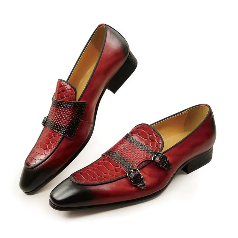 Classic Black brown burgundy Double Monk Strap Brogue – Handcrafted Genuine Leather
	4.	Premium