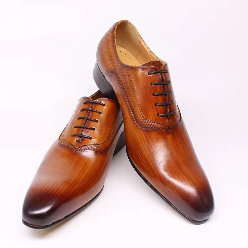 Cognac Patina Oxford Shoes