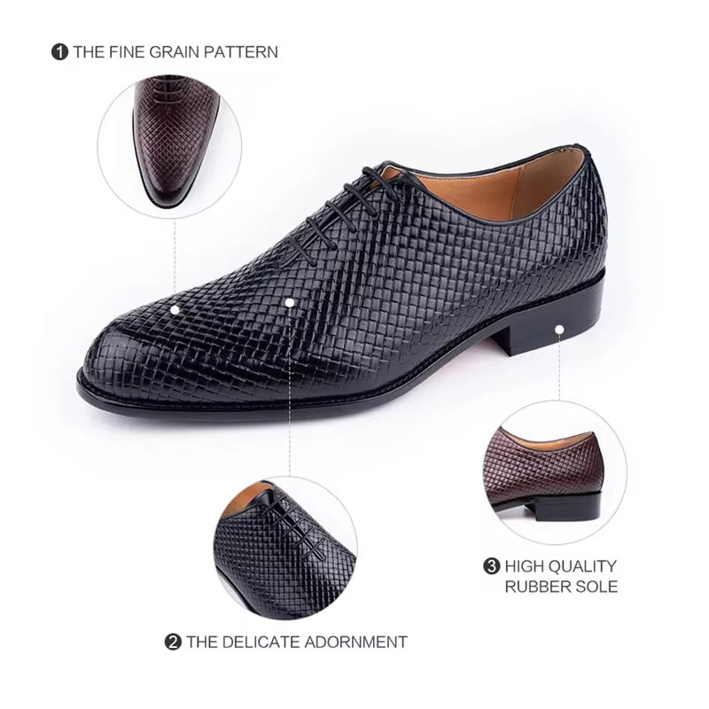 Men’s Luxury Genuine Leather Oxford Dress Shoes – Italian Handcrafted Design