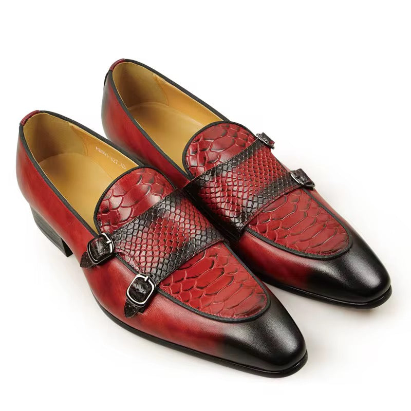 Classic Black brown burgundy Double Monk Strap Brogue – Handcrafted Genuine Leather
	4.	Premium